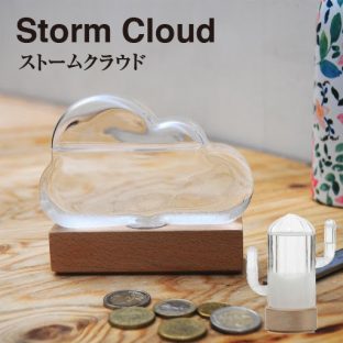 雲形ストームグラス 天気菅（ストームクラウド・サボテン）【天気予報グラス ガラス 結晶 雲 置物 オブジェ 飾り インテリア 北欧 可愛い おしゃれ 贈り物 プレゼント 新生活 スペースジョイ】