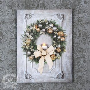 【ハルモニア 】LEDウォールアートM/リボンリース 8110【お洒落 おしゃれ 間接照明 アート 壁掛けアート アートパネル】