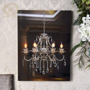 【 ハルモニア 】LEDウォールアート/シャンデリア/ブラック 8384【お洒落 おしゃれ 間接照明 アート 壁掛けアート アートパネル】