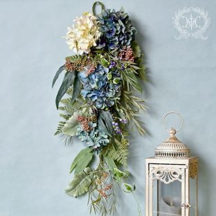 アジサイフラワースワッグ/ピンク 8396/ブルー 8731【ハルモニア オブジェ アーティフィシャルフラワー スワッグ リーフ お花 父の日 母の日 敬老の日 クリスマス】