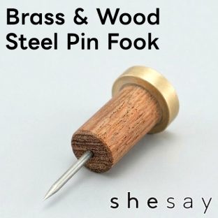 【BRASS ブラス】BRASS＆WOOD スチールウォールピンフック 1個入 305160【shesay 真鍮 引っ掛け ステーショナリー ピン 文房具】