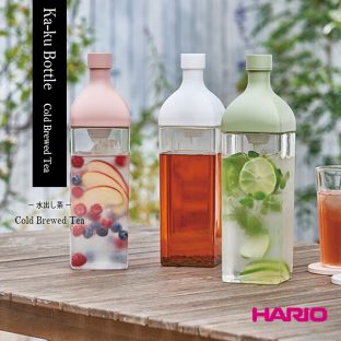 【HARIO】カークボトル 1,200ml KAB-120【水出し茶 煎茶 フレーバーウォーター コールドブリュー 横置き 角型 ボトル フィルター付き お手軽 食洗器使用可 まろやか おしゃれ ハリオ】