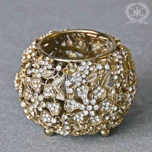 ゴールドメタルジュエル ティーライトホルダー 10300【ハルモニア キャンドルスタンド オブジェ お洒落 おしゃれ クリスマス装飾 クリスマス飾り クリスマスデコレーション アンティーク バレンタイン ホワイトデー 母の日 父の日 敬老の日 クリスマス xmas】