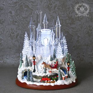 LEDキャッスル＆トレイン 10349【ハルモニア スノードーム オルゴール お洒落 おしゃれ クリスマス装飾 クリスマス飾り クリスマスデコレーション アンティーク バレンタイン ホワイトデー 母の日 父の日 敬老の日 クリスマス xmas】