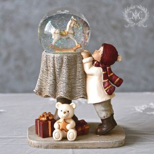 ビンテージスノードーム＆キッド 10365【ハルモニア スノードーム お洒落 おしゃれ クリスマス装飾 クリスマス飾り クリスマスデコレーション アンティーク バレンタイン ホワイトデー 母の日 父の日 敬老の日 クリスマス xmas】