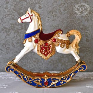 ブルーベース ジュエル ロッキングホースデコ 10455【ハルモニア ロッキングホース オブジェ お洒落 おしゃれ クリスマス装飾 クリスマス飾り クリスマスデコレーション アンティーク バレンタイン ホワイトデー 母の日 父の日 敬老の日 クリスマス xmas】