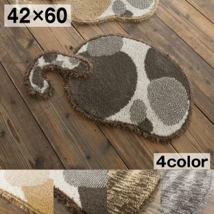 猫模様 ラグ ブチマル トラマル 42×60【日本製 滑り止め 防ダニ 床暖対応 ペット 抜け毛 ペット臭 消臭】スミノエ