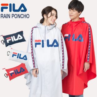 【FILA】男女兼用 FILAレインポンチョ【グレー ネイビー レッド メンズ レイン ポンチョ レインコート ウェア レディース メンズ 撥水加工 レジャー 雨具 レインパーカー 雪 送料無料】