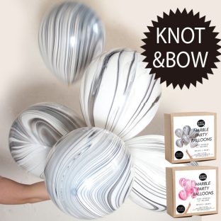 KNOT&BOW マーブルバルーン8個セット PB8【パーティ 忘年会 宴会 盛り上がる サプライズ 出産命名 紙吹雪】