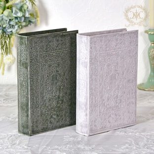 【ハルモニア】トリアノン ブックボックス アラベスク 010515 ホワイト グリーン【インテリア ブック型小物入れ 小物入れ アンティーク バレンタイン ホワイトデー 母の日 父の日 敬老の日 クリスマス xmas】