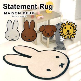 【MAISON DEUX】ステートメントラグ STATEMENT RUG 5715001【ラグ rug miffy ミッフィー melanie メラニー snuffy スヌッフィー lion ライオン ラグマット マット カーペット 絨毯 スペースジョイ 母の日 父の日 敬老の日 クリスマス xmas】