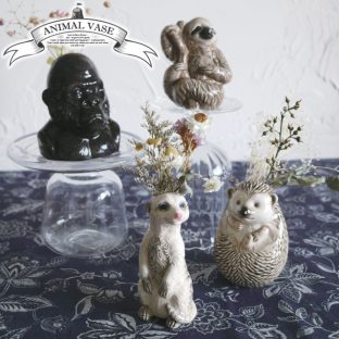 Animal Vase F04-0159 F04-0160 F04-0161 F04-0162 F04-0179 Hedgehog Sloth Meerkat Gorilla Sand Fox【グローバルアロー global arrow アニマル フラワーベース 花瓶 一輪挿し 母の日 父の日 敬老の日 クリスマス xmas】