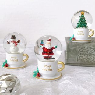 ミニスノードーム ホワイトティーカップ 010644【ハルモニア スノードーム お洒落 おしゃれ クリスマス装飾 クリスマス飾り クリスマスデコレーション アンティーク バレンタイン ホワイトデー 母の日 父の日 敬老の日 クリスマス xmas】