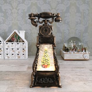 リキッドLEDアンティークフォン ツリー 010648【ハルモニア スノードーム お洒落 おしゃれ クリスマス装飾 クリスマス飾り クリスマスデコレーション アンティーク バレンタイン ホワイトデー 母の日 父の日 敬老の日 クリスマス xmas】