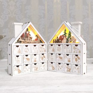 LED アドベントカレンダー サンタ&フォレストハウス (R) 010672【ハルモニア クリスマスツリー オブジェ お洒落 おしゃれ クリスマス装飾 クリスマス飾り クリスマスデコレーション アンティーク バレンタイン ホワイトデー 母の日 父の日 敬老の日 クリスマス xmas】