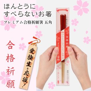 ほんとうにすべらないお箸 大人用 プレミアム合格祈願箸 五角 赤 白 黒 勝色 藍 HSP【お箸 箸 弁当 大人用 天然木 日本製 子供 介護 麺 おはし すべらないお箸トレーニング ギフト バレンタイン ホワイトデー 母の日 父の日 敬老の日 クリスマス xmas 藤栄 FUJIEI】