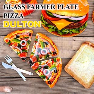【DULTON】GLASS FARMER PLATE PIZZA ガラス ファーマー プレート G815-973PZ【ダルトン プレート 皿 雑貨 食器 ピザ ガラスプレート 食べ物 お皿 ガラストレー 取り皿 小皿 ギフト 母の日 父の日 敬老の日 クリスマス Xmas】