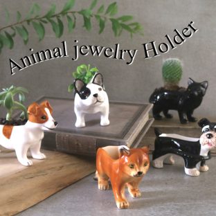 Animal jewelry Holder S04-0112 S04-0113 S04-0115 S04-0116 S04-0117 Schnauzer Russell Terrier Chatora Cat French Bulldog Black Cat【グローバルアロー global arrow アニマル アクセサリー収納 アクセサリーケース プランター 母の日 父の日 敬老の日 クリスマス】