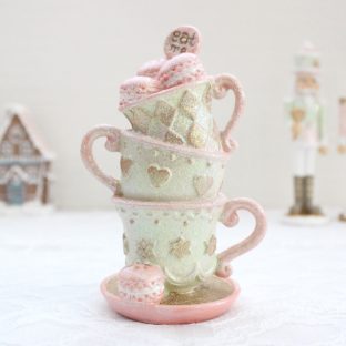 アリスパステルティーカップオブジェ 11298【ハルモニア お洒落 おしゃれ クリスマス装飾 クリスマス飾り クリスマスデコレーション アンティーク バレンタイン ホワイトデー 母の日 父の日 敬老の日 クリスマス xmas】