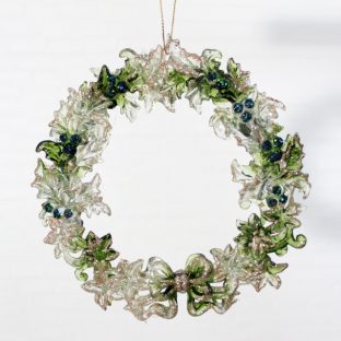 クリアーグリーンリーフミニリースオーナメント グリーン ピンク 11335 11336【ハルモニア お洒落 おしゃれ クリスマス装飾 クリスマス飾り クリスマスデコレーション アンティーク バレンタイン ホワイトデー 母の日 父の日 敬老の日 クリスマス xmas】