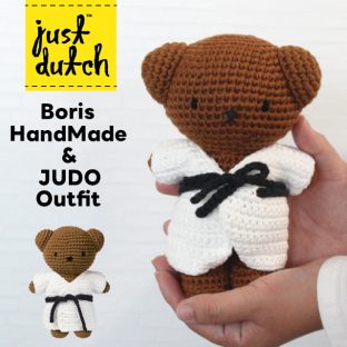 JUST DUTCH ボリス ハンドメイド&柔道 アウトフィット Boris HandMade & JUDO Outfit【スペースジョイ ジャストダッチ ミッフィー メラニー ボリス Miffy Melanie Boris あみぐるみ ぬいぐるみ 着せ替え人形 誕生日 出産祝い ファーストトイ バレンタイン クリスマス xmas】