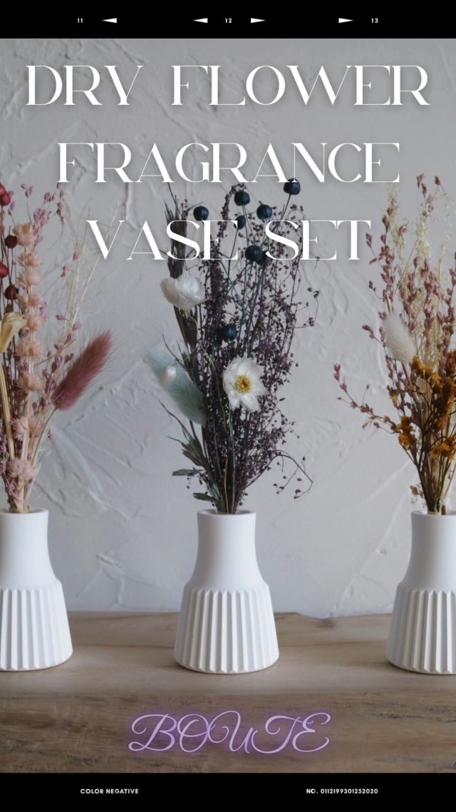 ショップページはプロフィール画面のURLからご覧いただけます。
　
BOUTE Dry Flower Fragrance Vase Set I04-5574 I04-5575 I04-5576
　
　
ふんわり香る石膏ベースとドライフラワー
　
玄関やベッドサイド、デスクなどに置くだけで優しい香りが広がります。
　
ディフューザーとしても使えるので、香りが薄くなってきたらお好みのフレグランスオイルをしみこませてお楽しみください。
　
※時期により花の色、形状、大きさ、種類がカタログと異なる場合がございます。
　
※ベースは職人さんが一つずつ手作りするため多少、サイズ感や形のバラつきがあります。
　
※香りの強度は個体差があります。
　
※オイルは付属しておりません。
　
　
　
#boute #dryflowerfragrancevaseset #ディフューザー #ドライフラワー 
#フラワーベース #花瓶 #一輪挿し #整理整頓 #整理 
#インテリア雑貨 #インテリア雑貨Cute #楽天市場 #楽天ROOM #楽天お買い物部